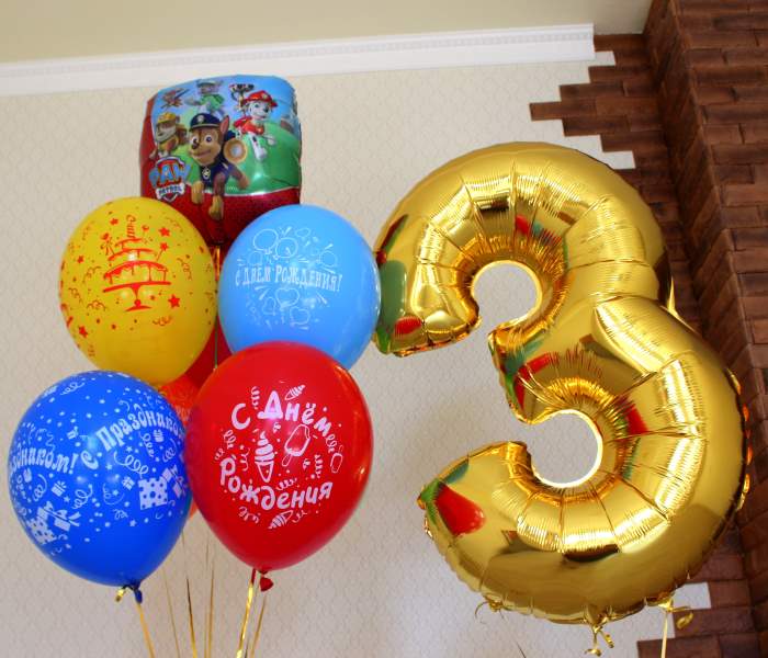 Шарики на детский день рождения. Композиция шаров 23