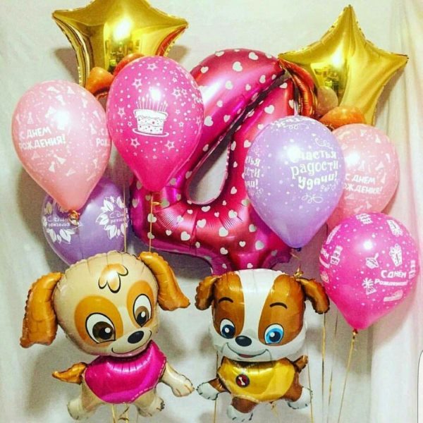 Шары на детский день рождения - любимые герои мультфильмов Композиция шаров 5